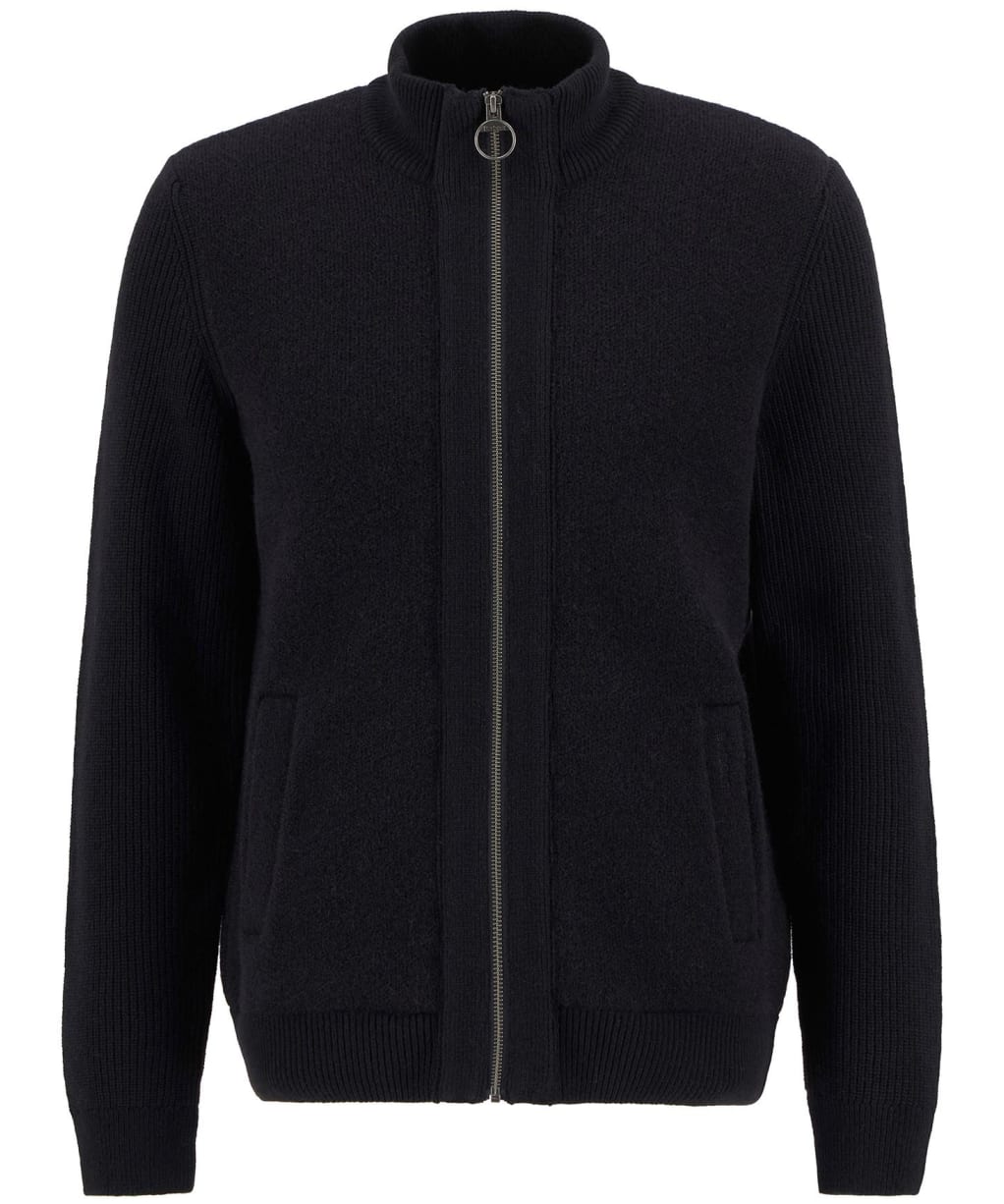 Men's Barbour Milburn Zip Through Knitted Jumper - Black