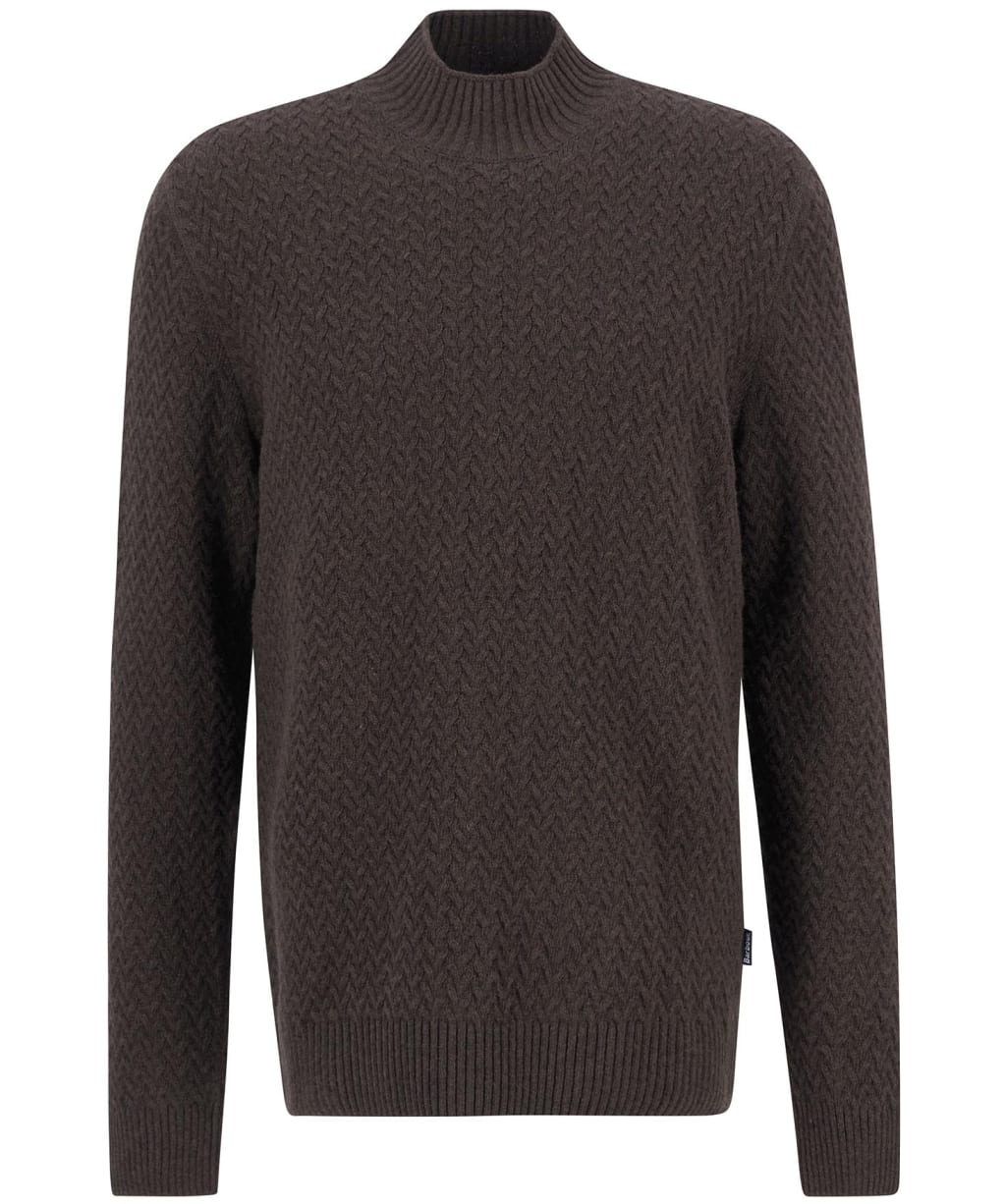 Men's Barbour Stonesand Funnel Neck Knitted Jumper - Dark Oak