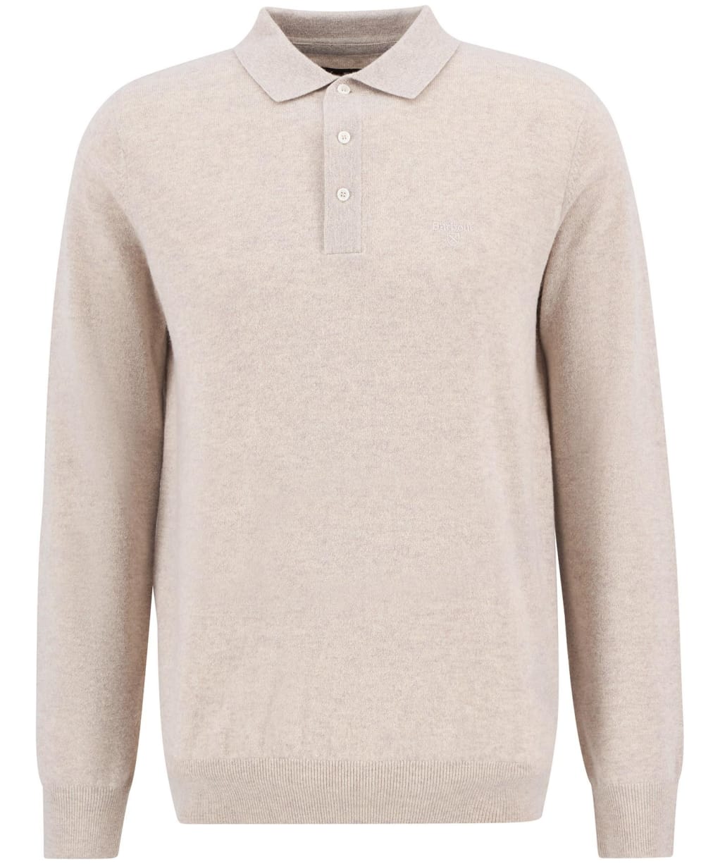 Men's Barbour Hutherston Knitted Polo Shirt - Mist Marl