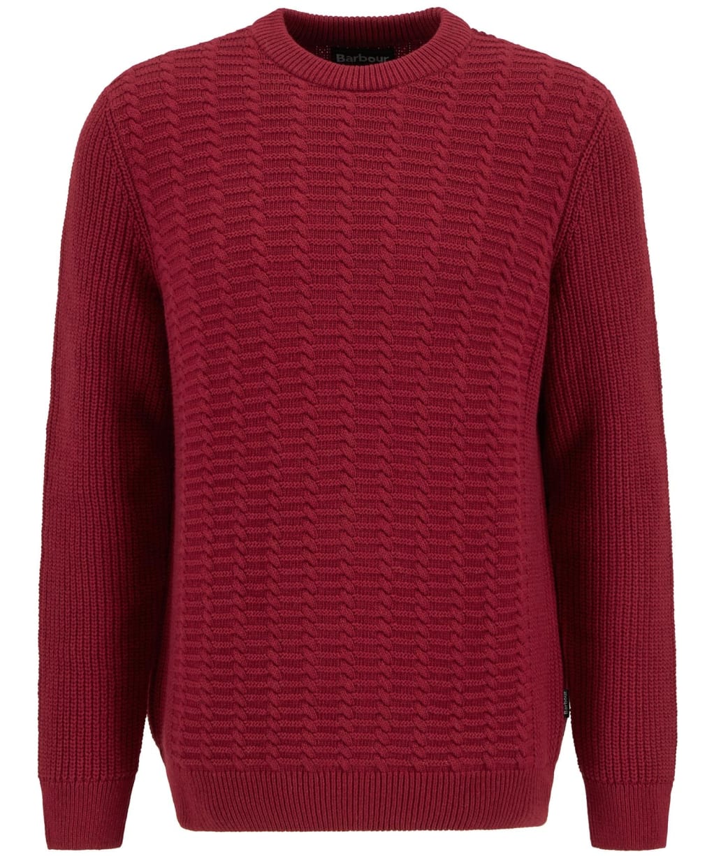 Men's Barbour Cleveland Crew Neck Sweater - Biking Red