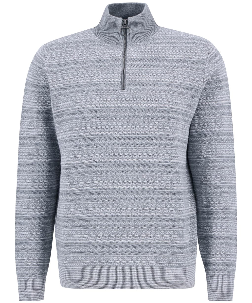 Men's Barbour Dartfield Half Zip Knitted Jumper - Light Grey
