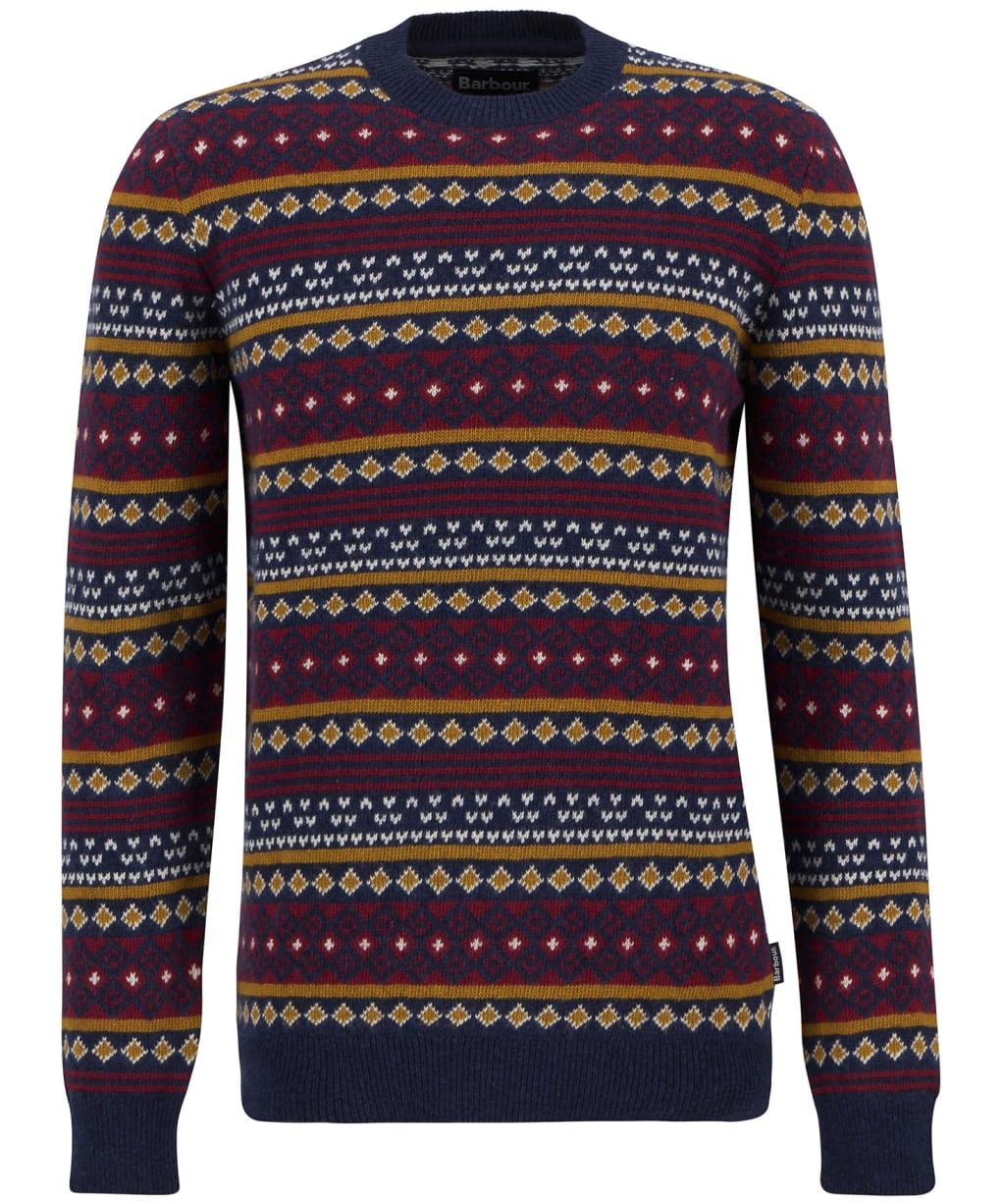 Men's Barbour Easdale Fair Isle Crew Neck Sweater - Navy
