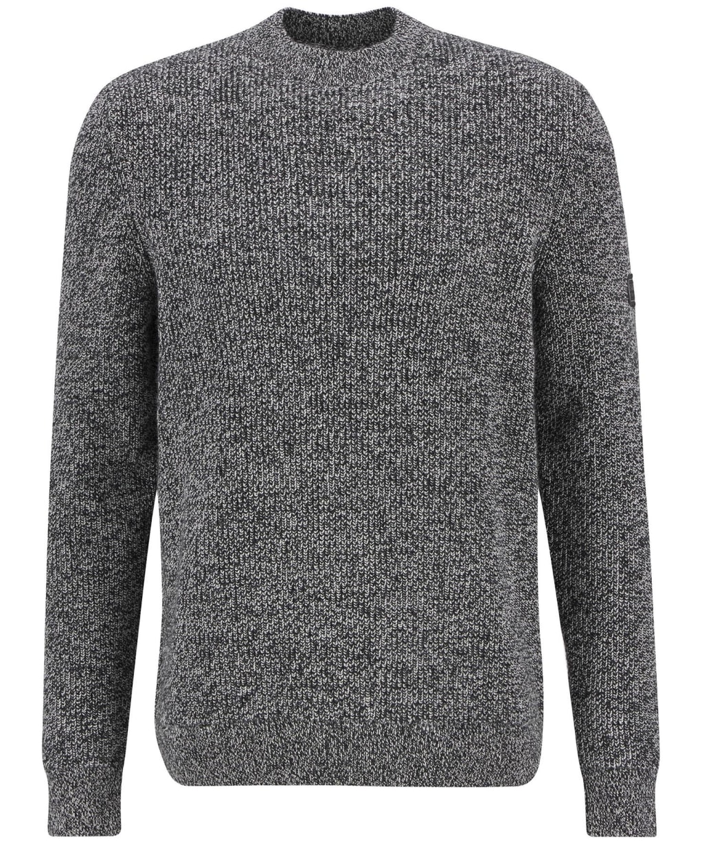 Men's Barbour International Declan Yarn Twist Crew Neck Jumper - Black