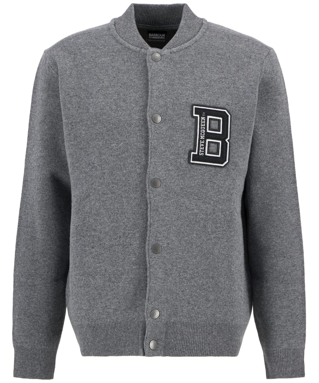 Men's Barbour International Letterman Knitted Bomber - Anthracite