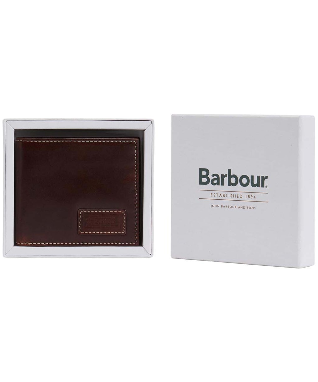 Men's Barbour Bilton Leather Wallet - Burnt Chocolate