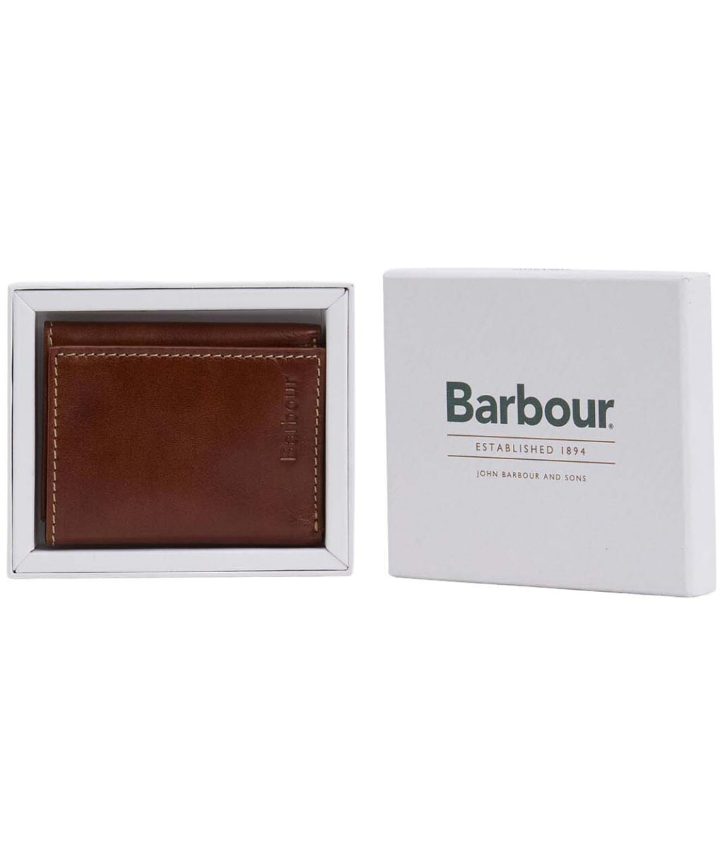 Men's Barbour Bywell Leather Bi Fold Wallet - Heritage Brown