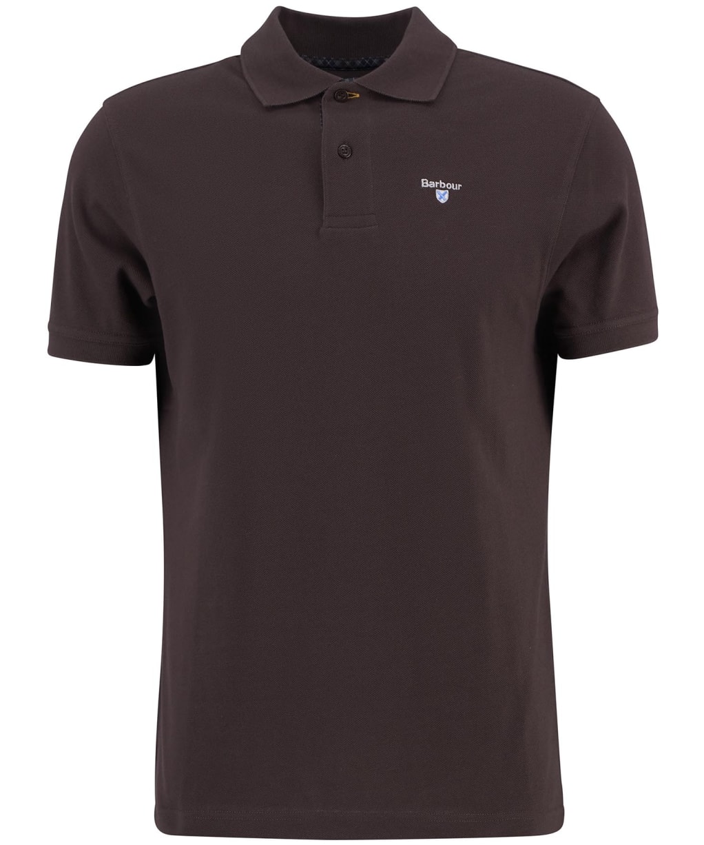 Men's Barbour Tartan Pique Polo Shirt - Dark Oak