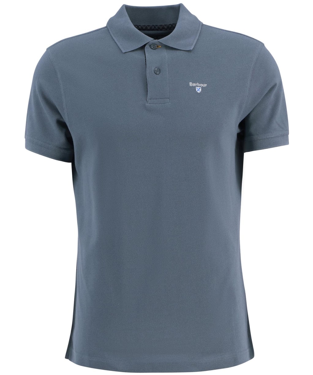 Men's Barbour Tartan Pique Polo Shirt - Bluestone