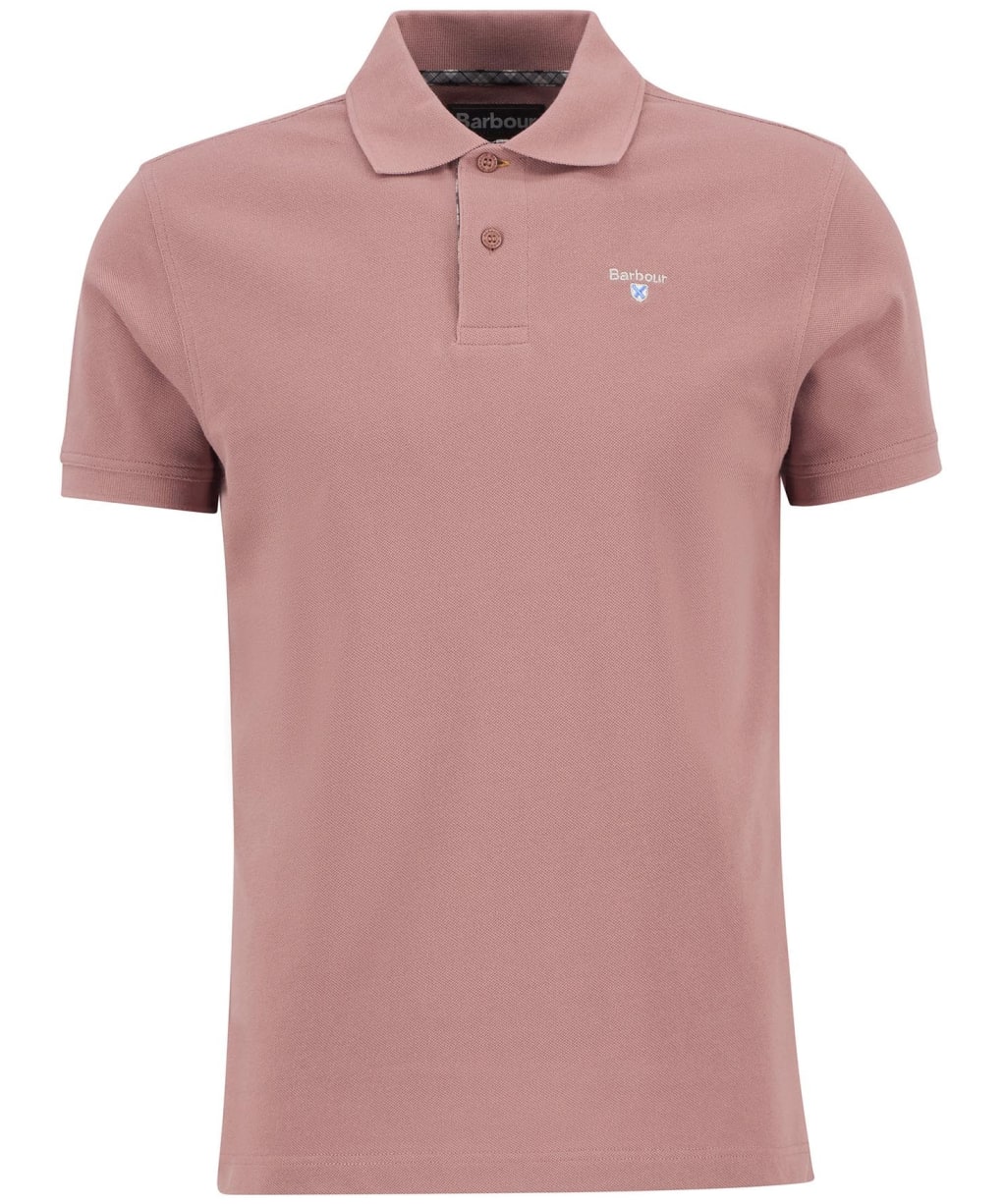 Men's Barbour Tartan Pique Polo Shirt - Earth Pink