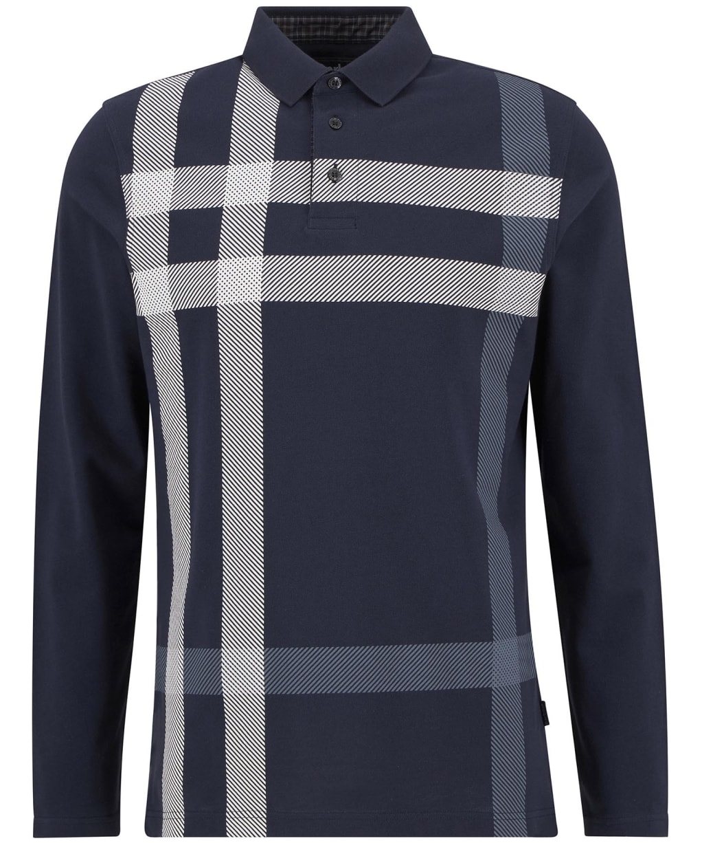Men's Barbour Blaine Tailored Long Sleeve Polo Shirt - Navy