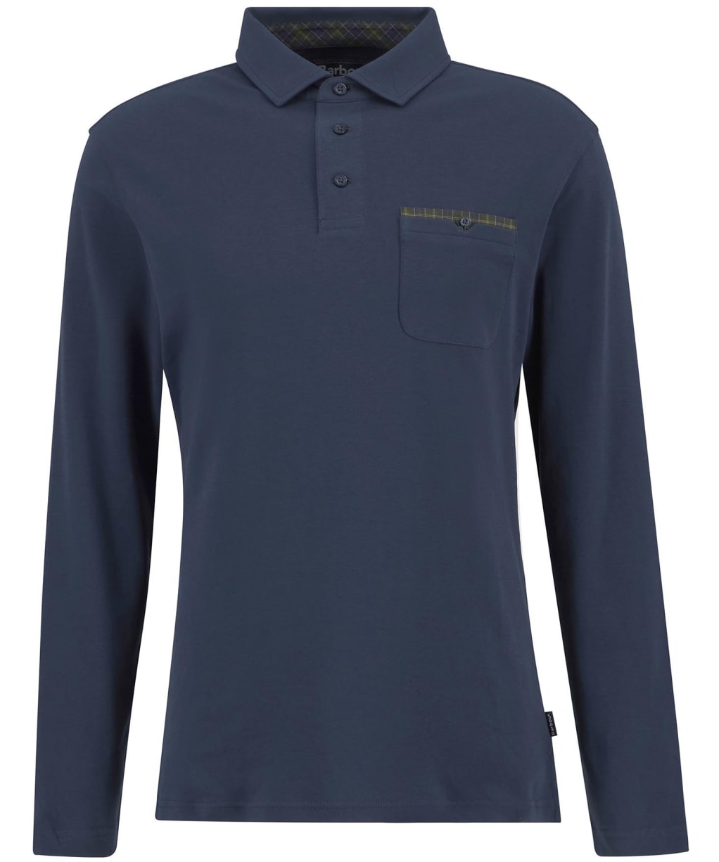 Men's Barbour Premium Corpatch Tailored Long Sleeve Polo Shirt - Navy