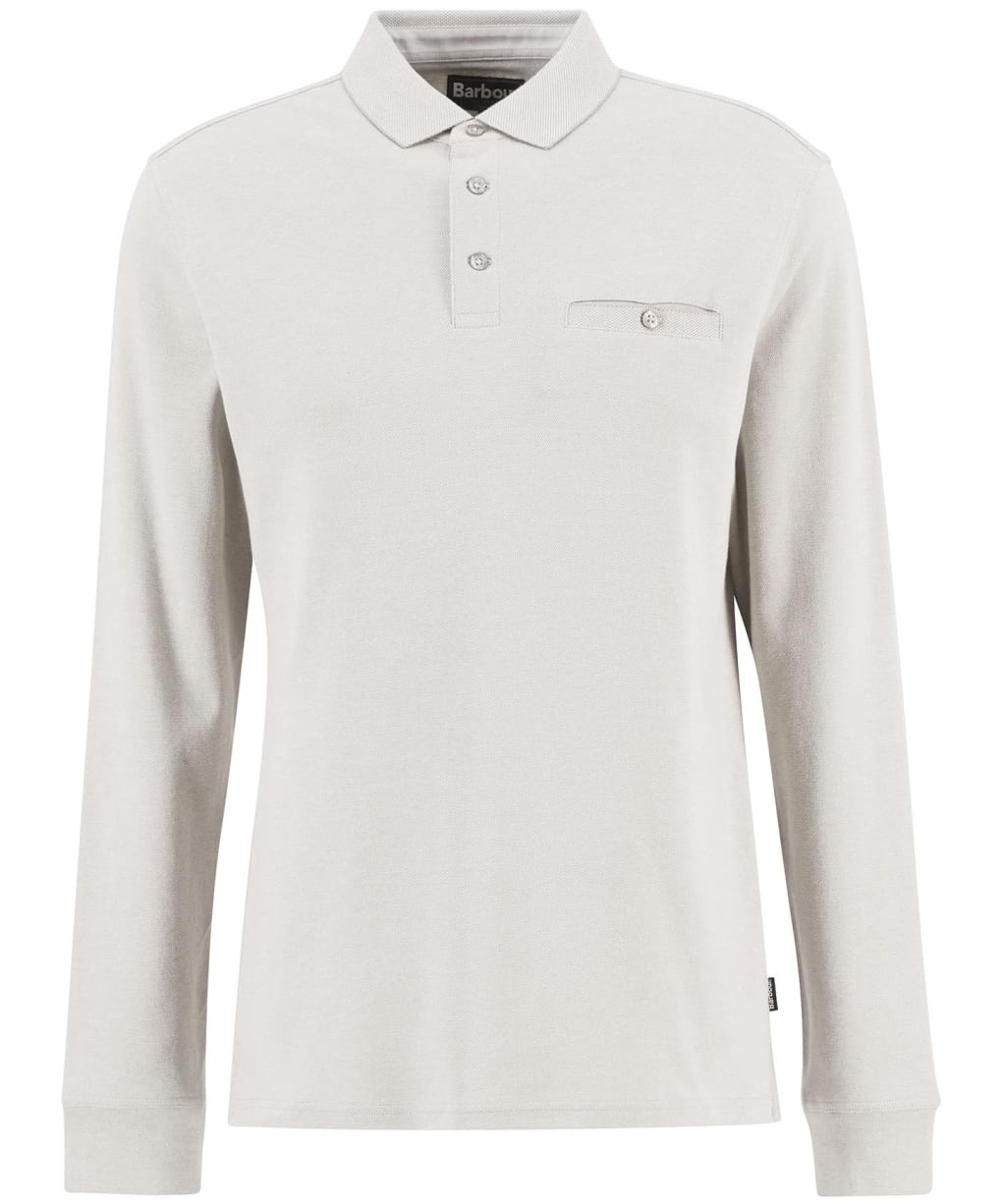 Men's Barbour Farmwell Tailored Long Sleeve Polo Shirt - Washed Stone
