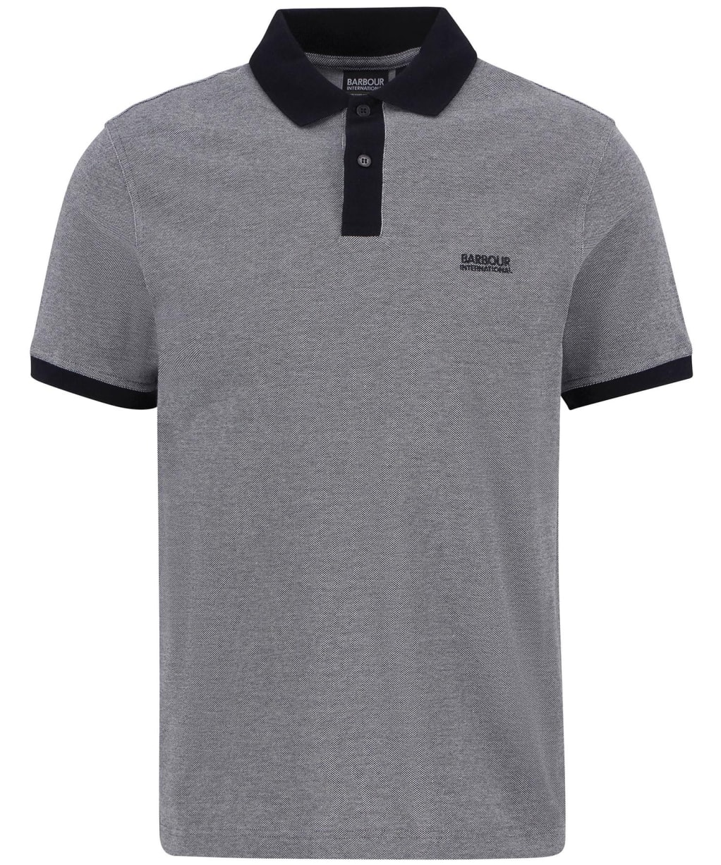 Men's Barbour International Morley Oxford Polo Shirt - Black / Whisper White