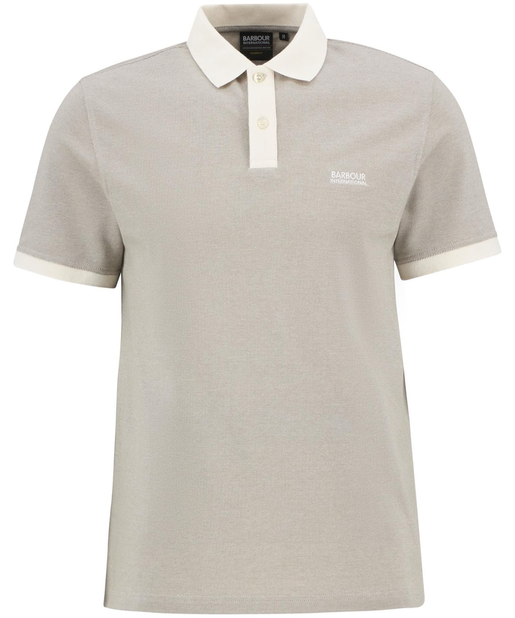 Men's Barbour International Morley Oxford Polo Shirt - Whisper White / Brindle