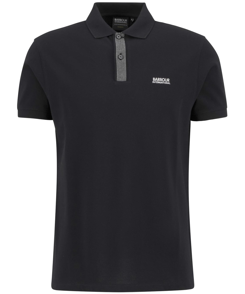 Men's Barbour International Baynes Knit Placket Polo Shirt - Black