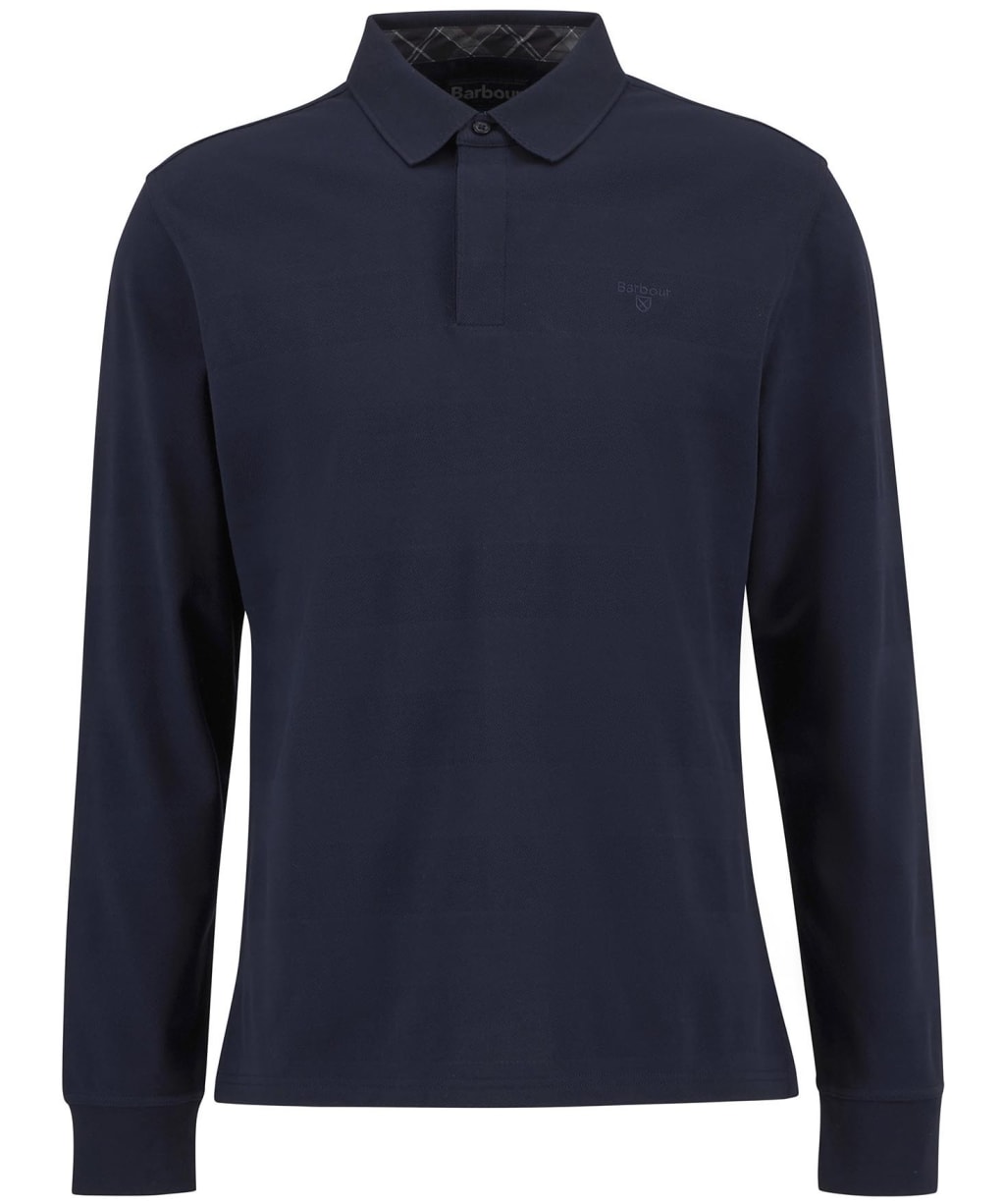 Men's Barbour Waketown Tailored Long Sleeve Polo Shirt - Dark Navy