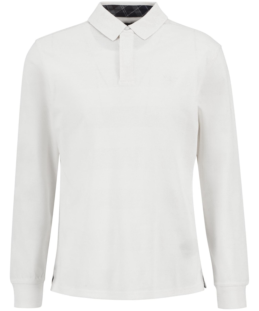 Men's Barbour Waketown Tailored Long Sleeve Polo Shirt - Whisper White