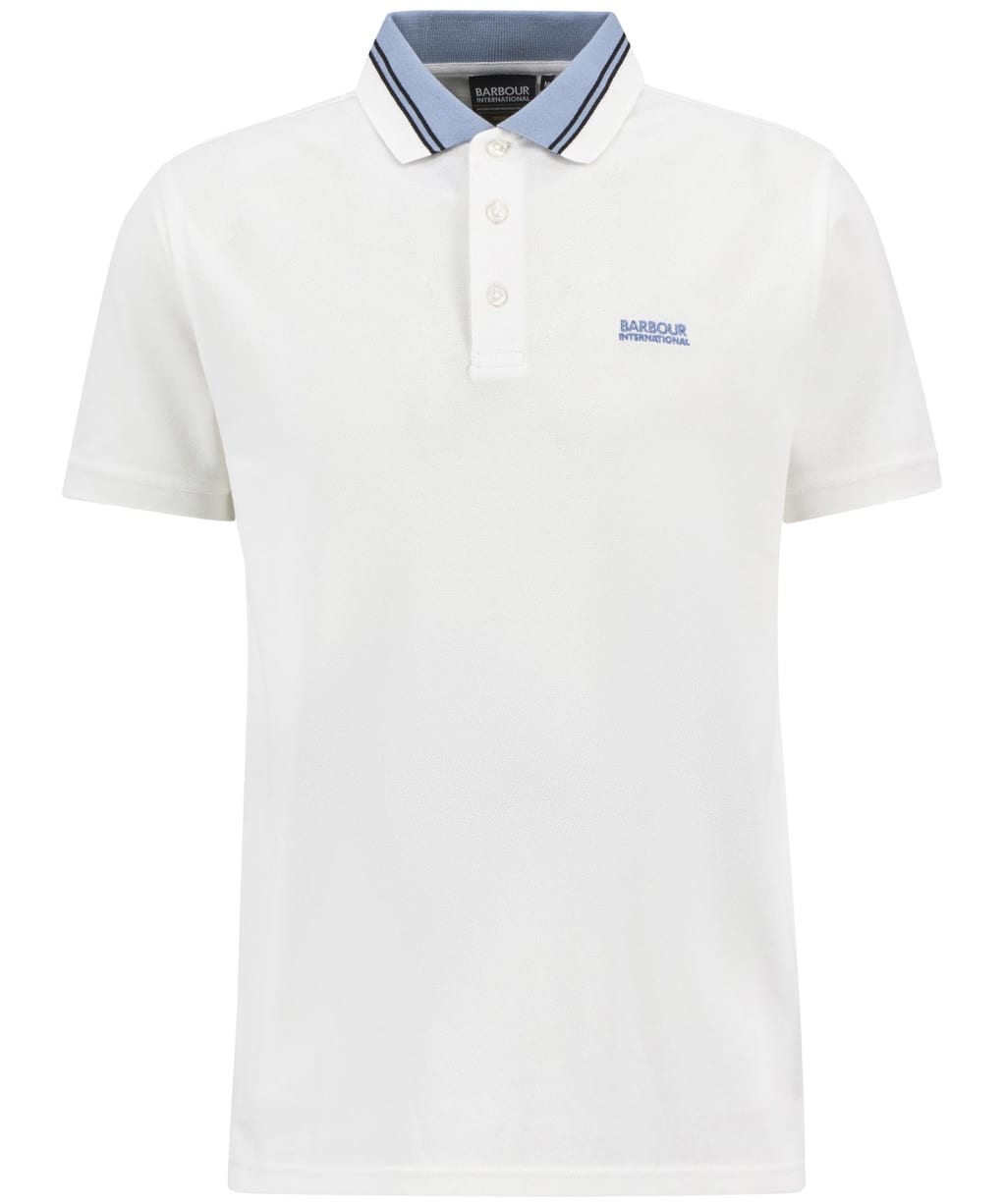Men's Barbour International Bruce Tipped Polo Shirt - White