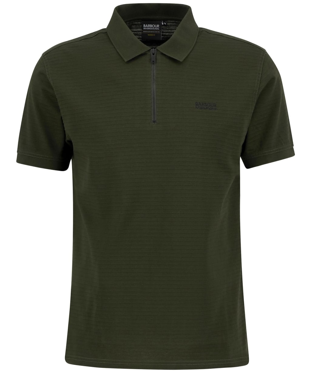 Men's Barbour International Alfred Jacquard Stripe Polo Shirt - Sage