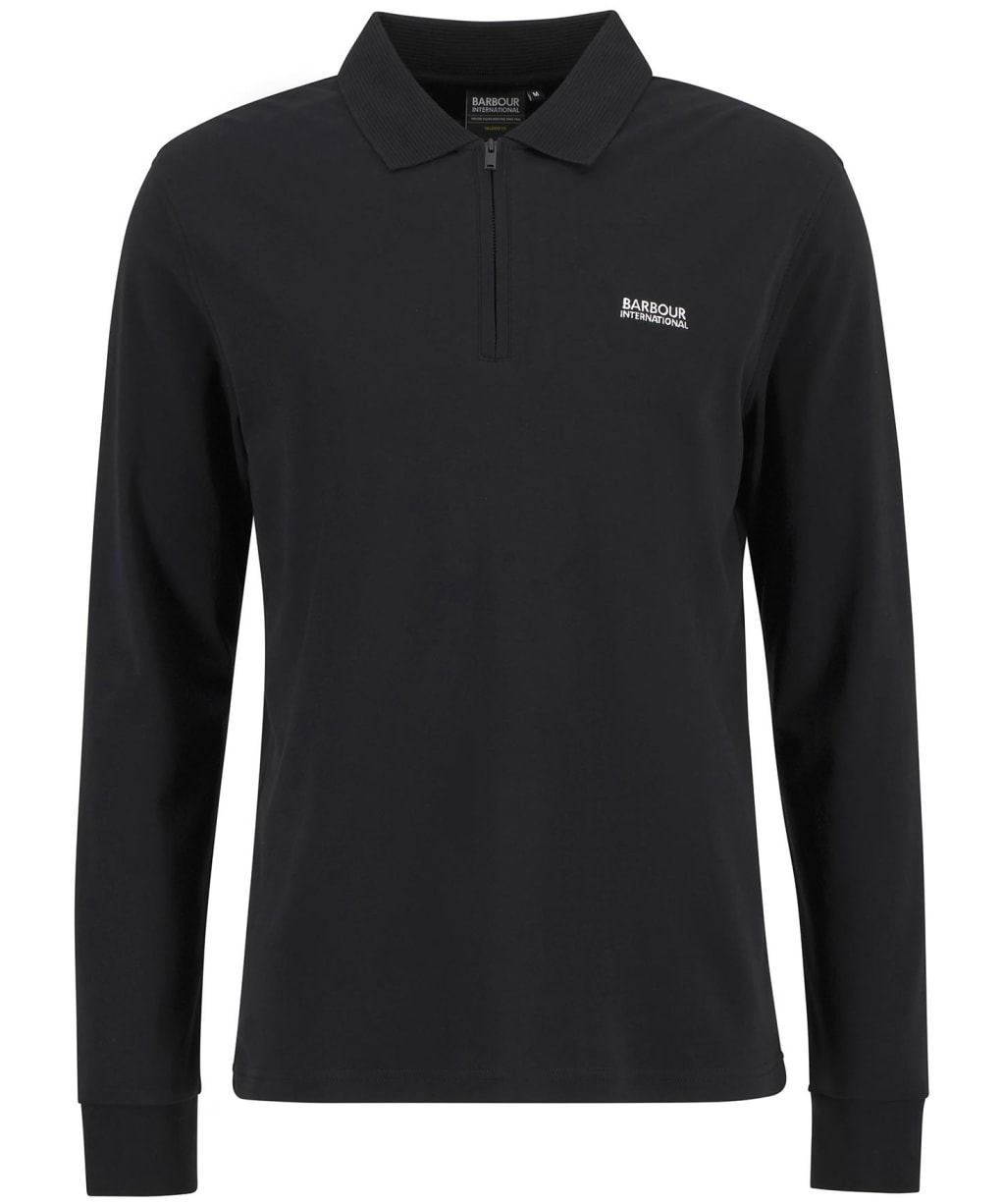 Men's Barbour International Innes Long Sleeve Interlock Polo Shirt - Black