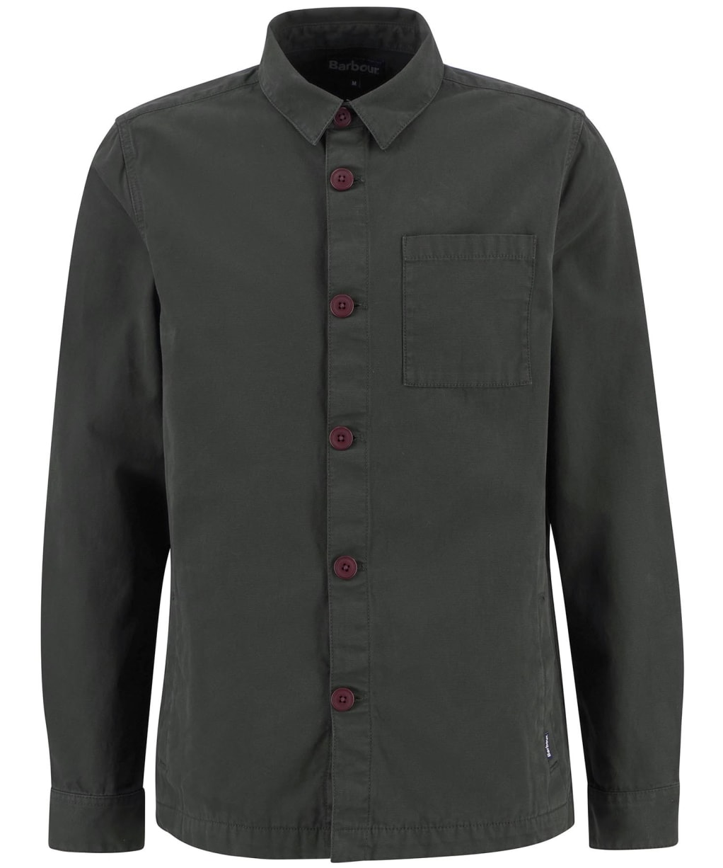 Men's Barbour Washed Overshirt - Forest
