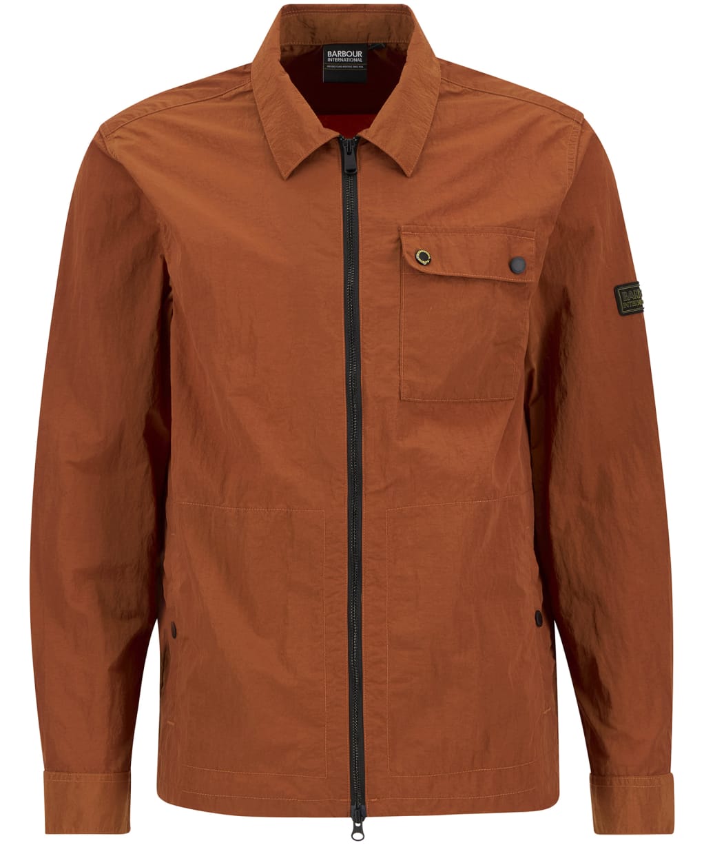 Men's Barbour International Inline Overshirt - Dark Ginger