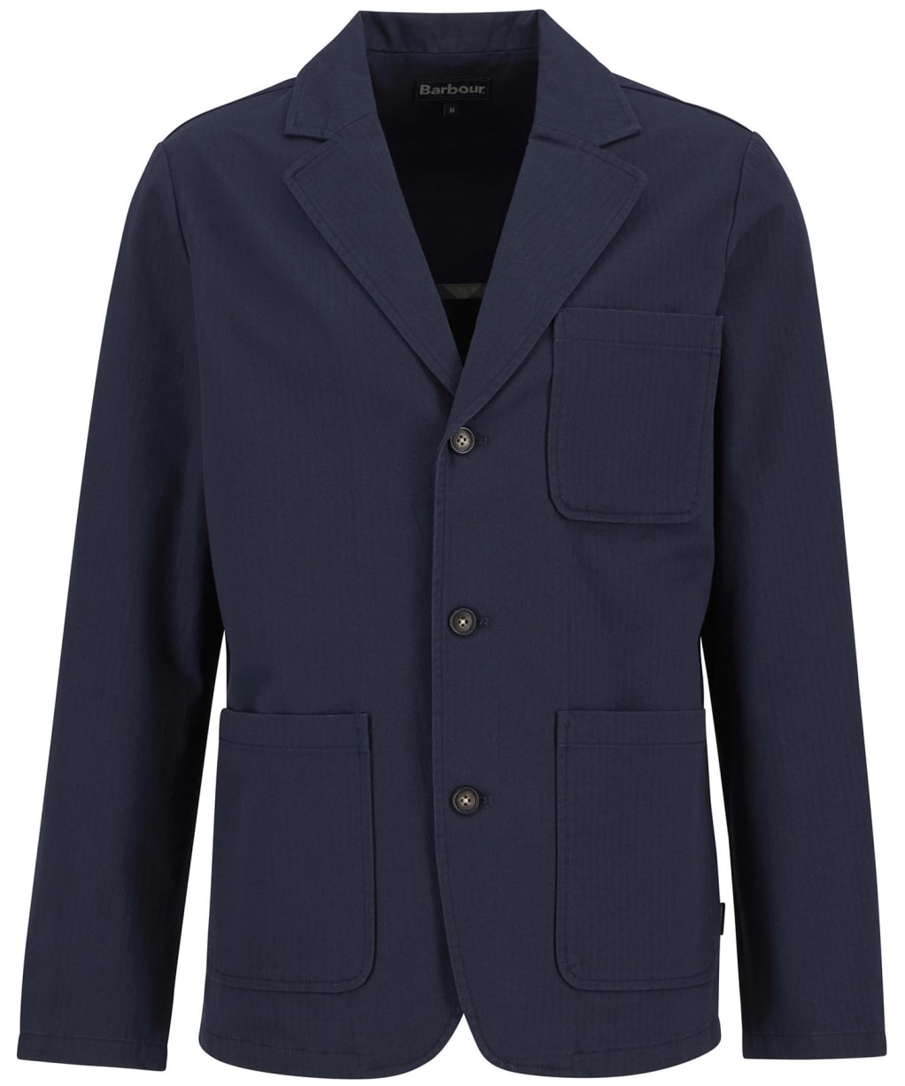 Men's Barbour Bayview Herringbone Overshirt - Navy