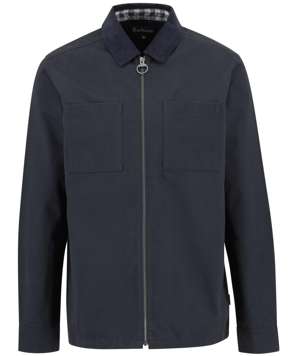 Men's Barbour Lenker Regular Twill Overshirt - Navy