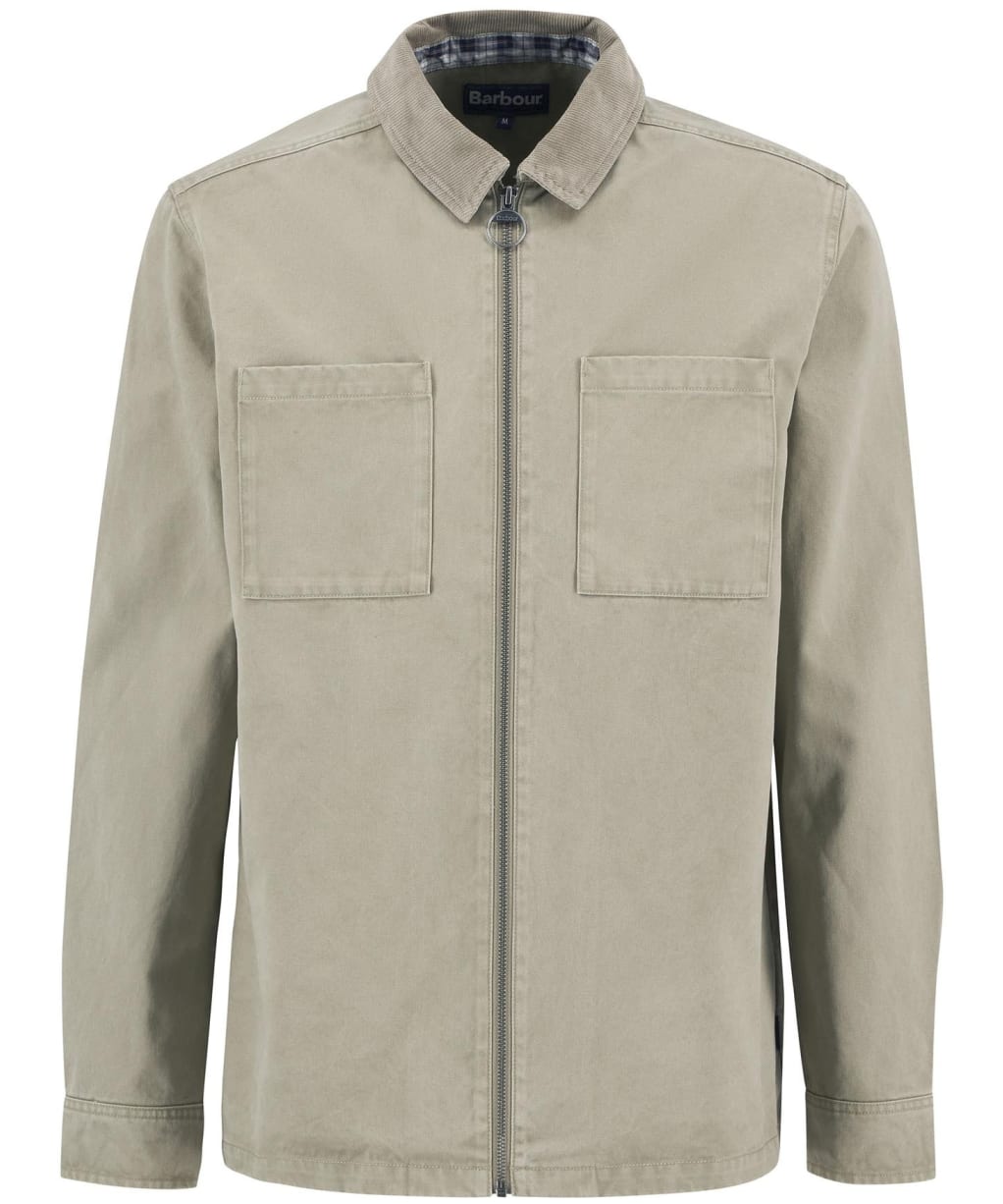 Men's Barbour Lenker Regular Twill Overshirt - Stone