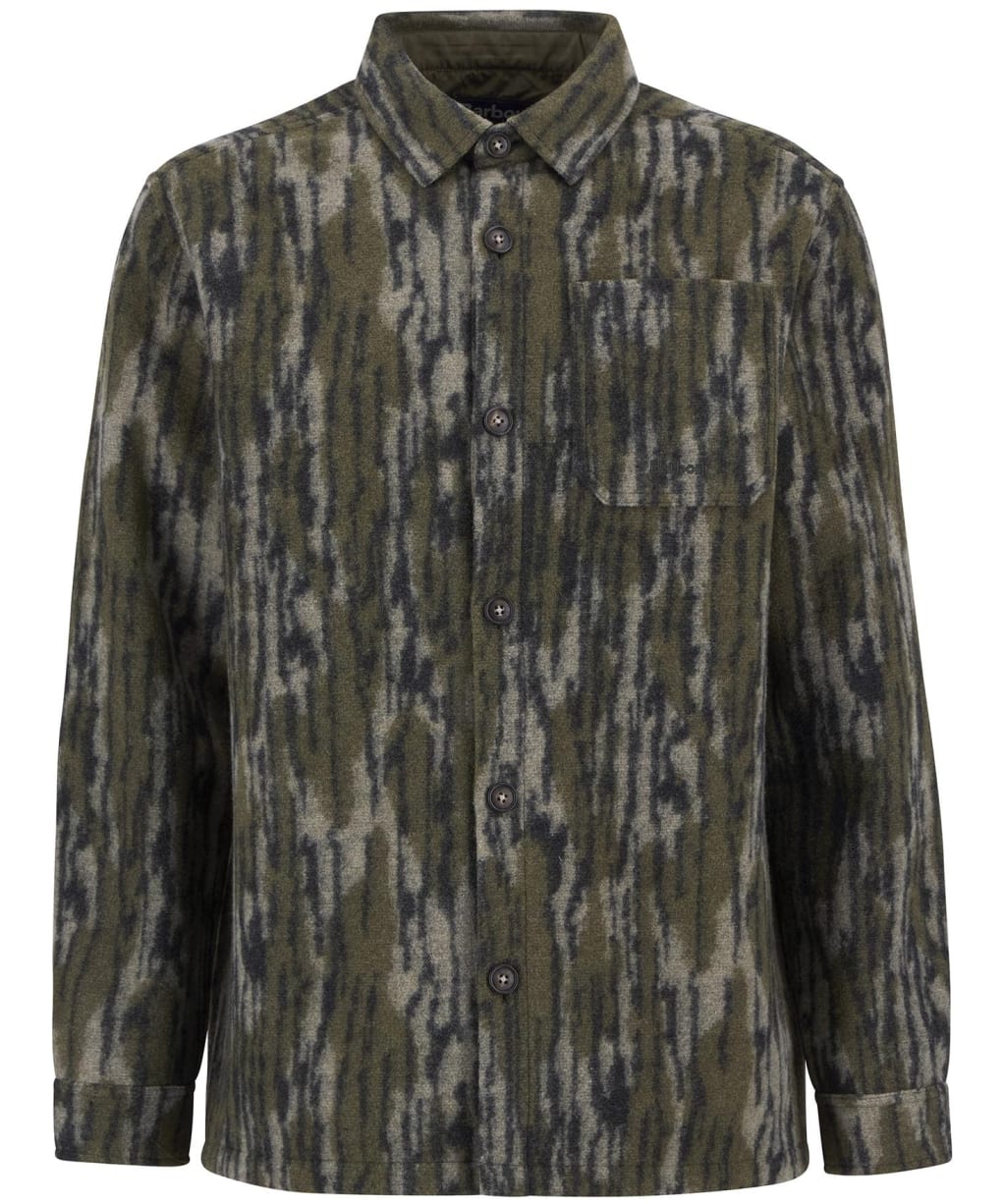 Men's Barbour Boldon Relaxed Wool Blend Overshirt - Forest