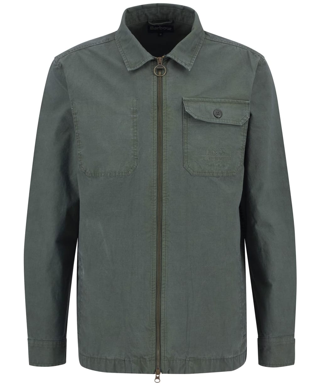 Men's Barbour Harton Relaxed Slub Overshirt - Thyme