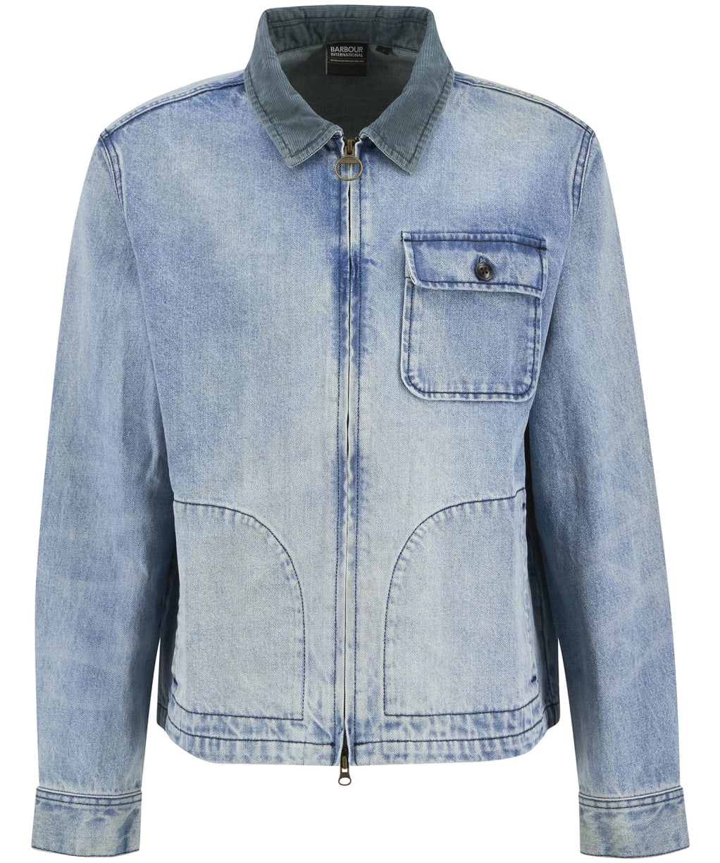 Men's Barbour International Meteor Washed Denim Overshirt - Vintage