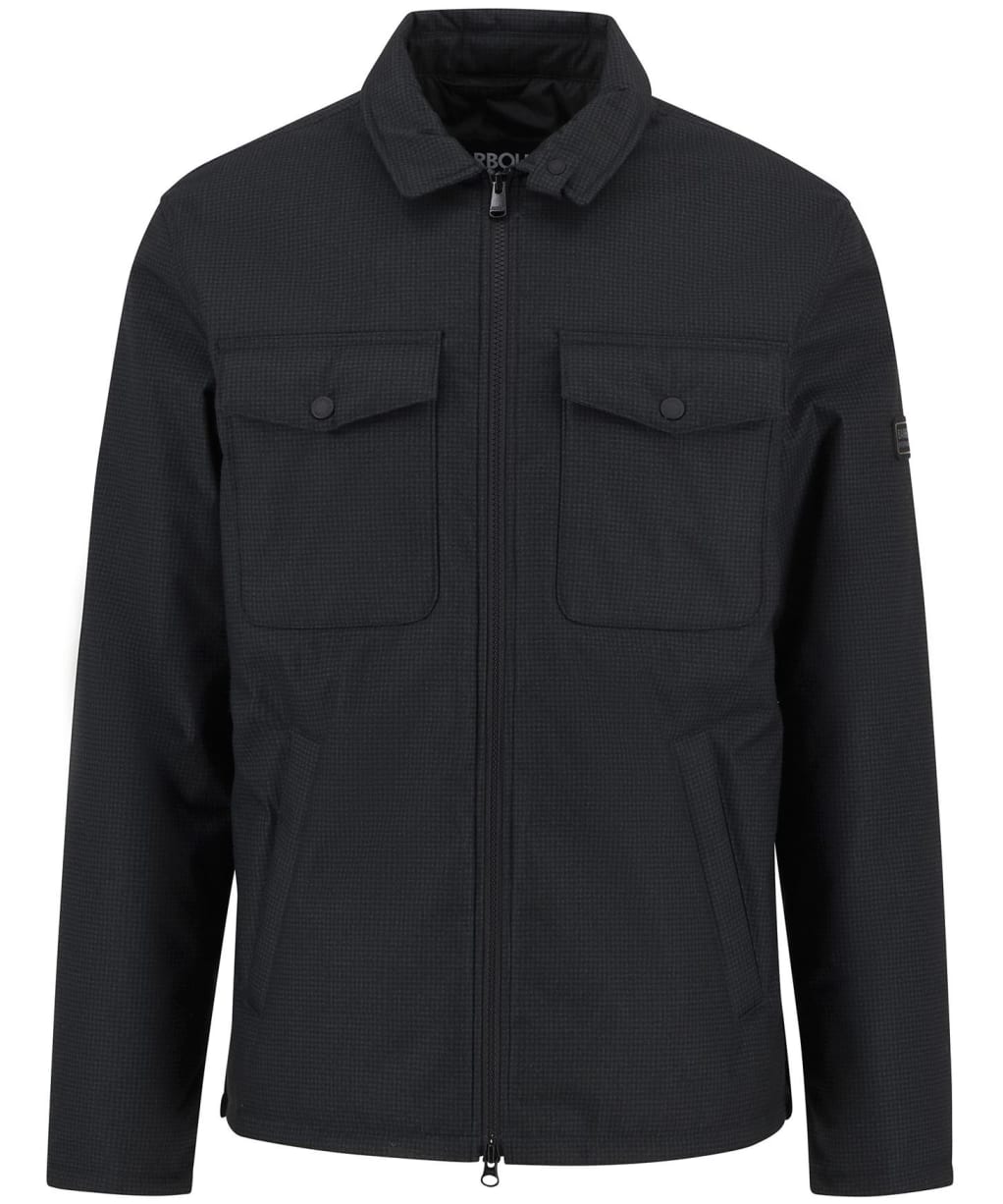 Men's Barbour International Check Distill Quilted Jacket - Black / Sage Check