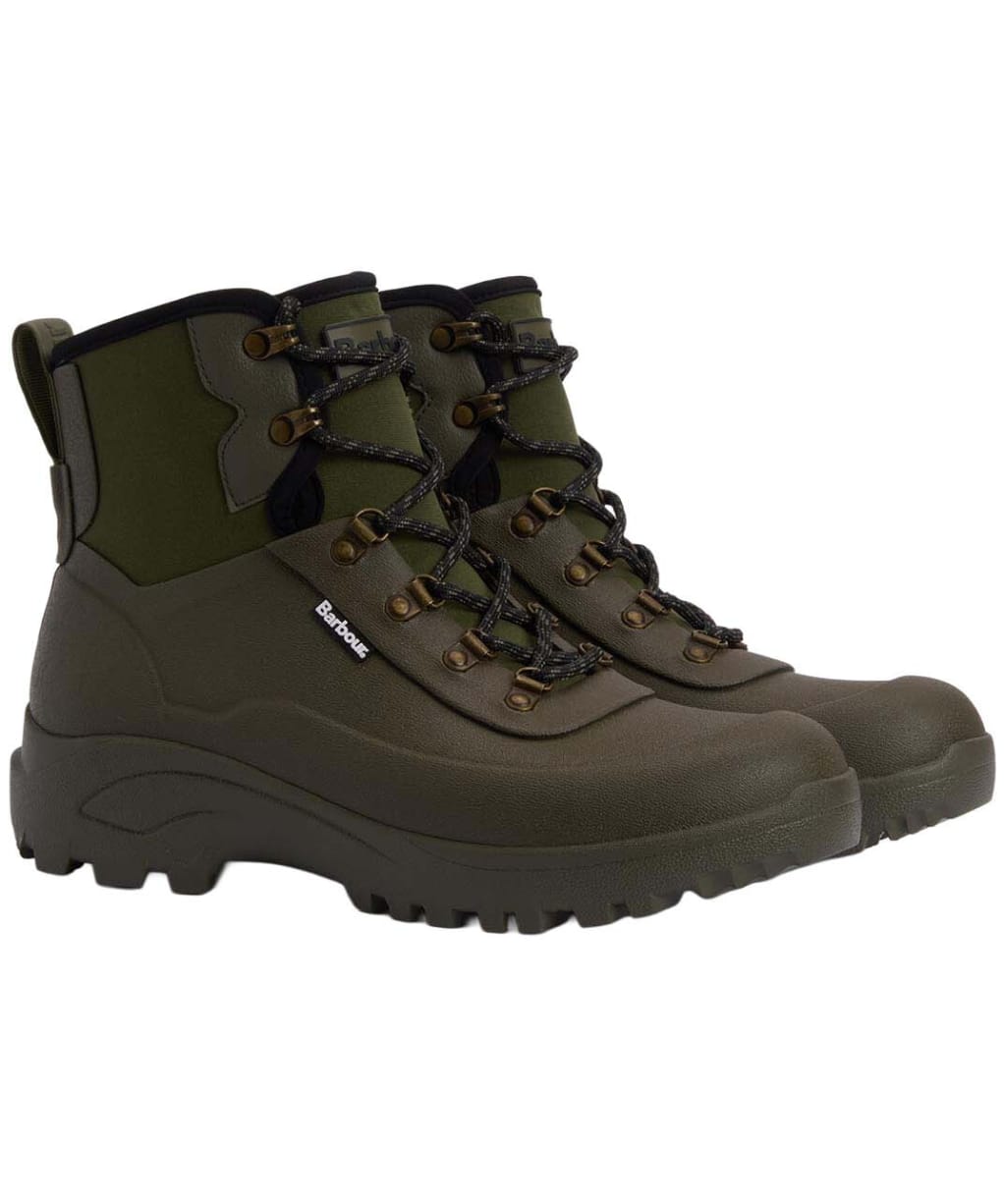 Men's Barbour Marlow Lace Up Welly - Olive
