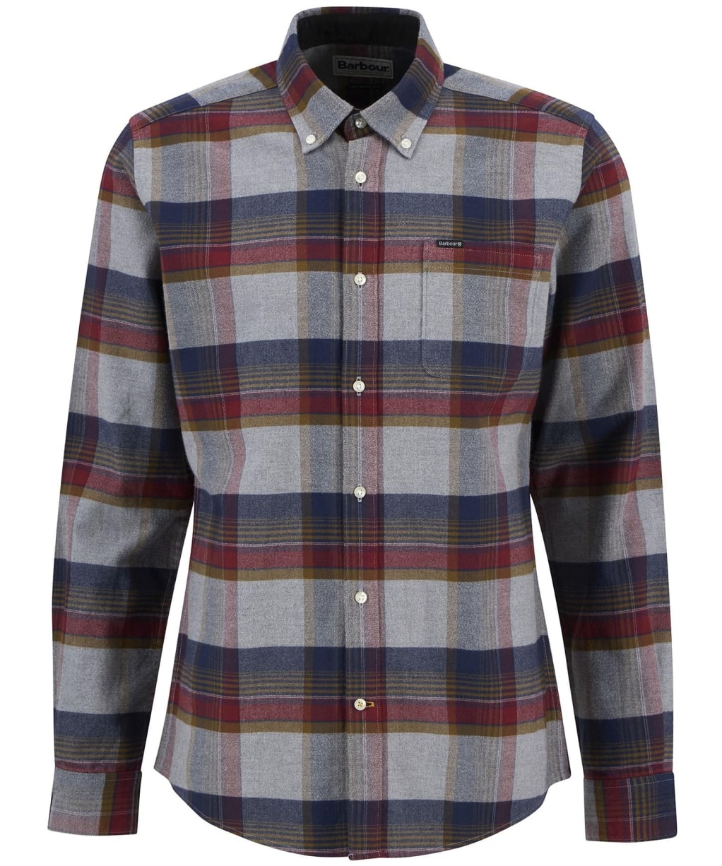 Men’s Barbour Portdown Tailored Shirt - Light Grey Marl