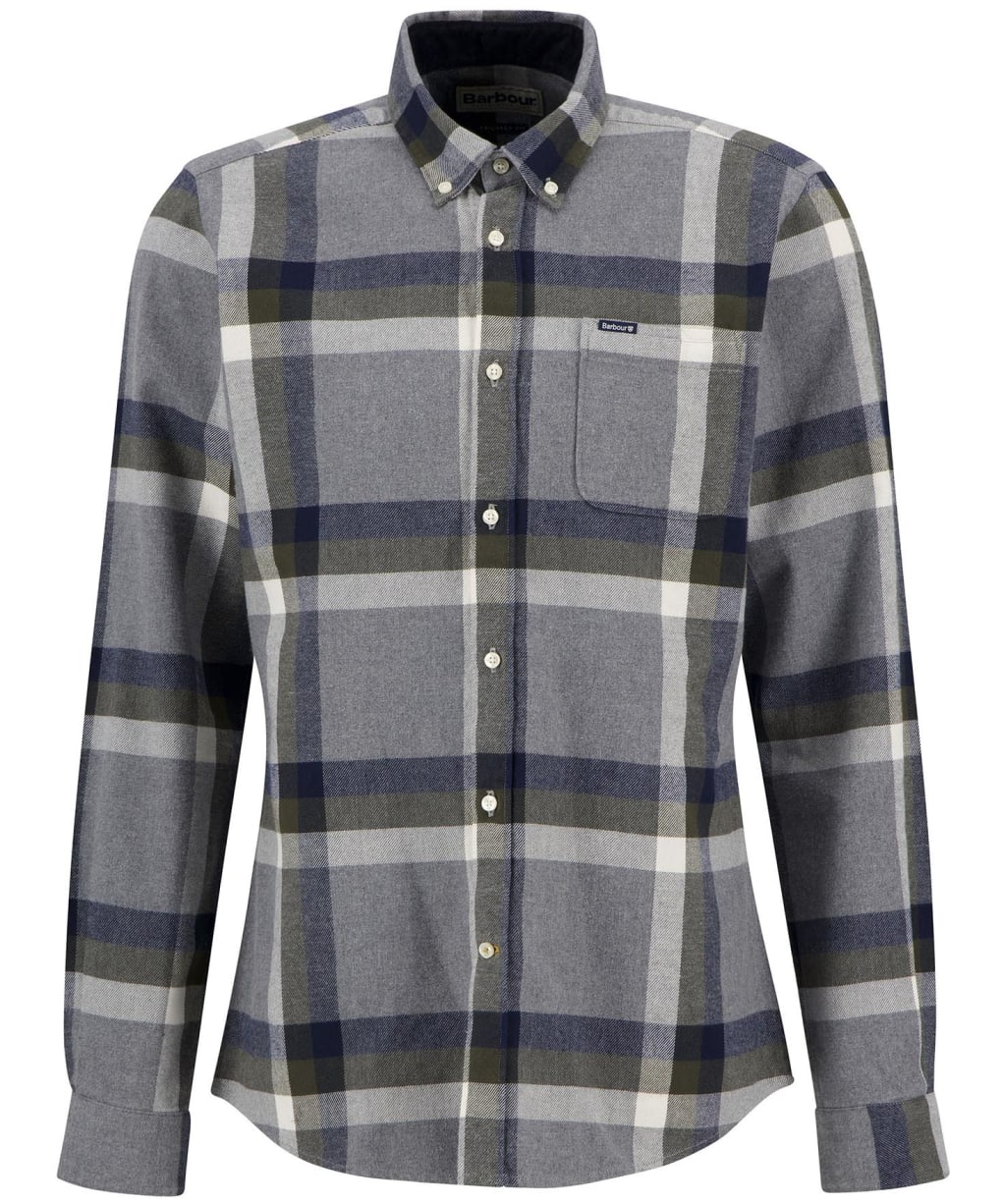 Men's Barbour Folley Tailored Shirt - Light Grey Marl