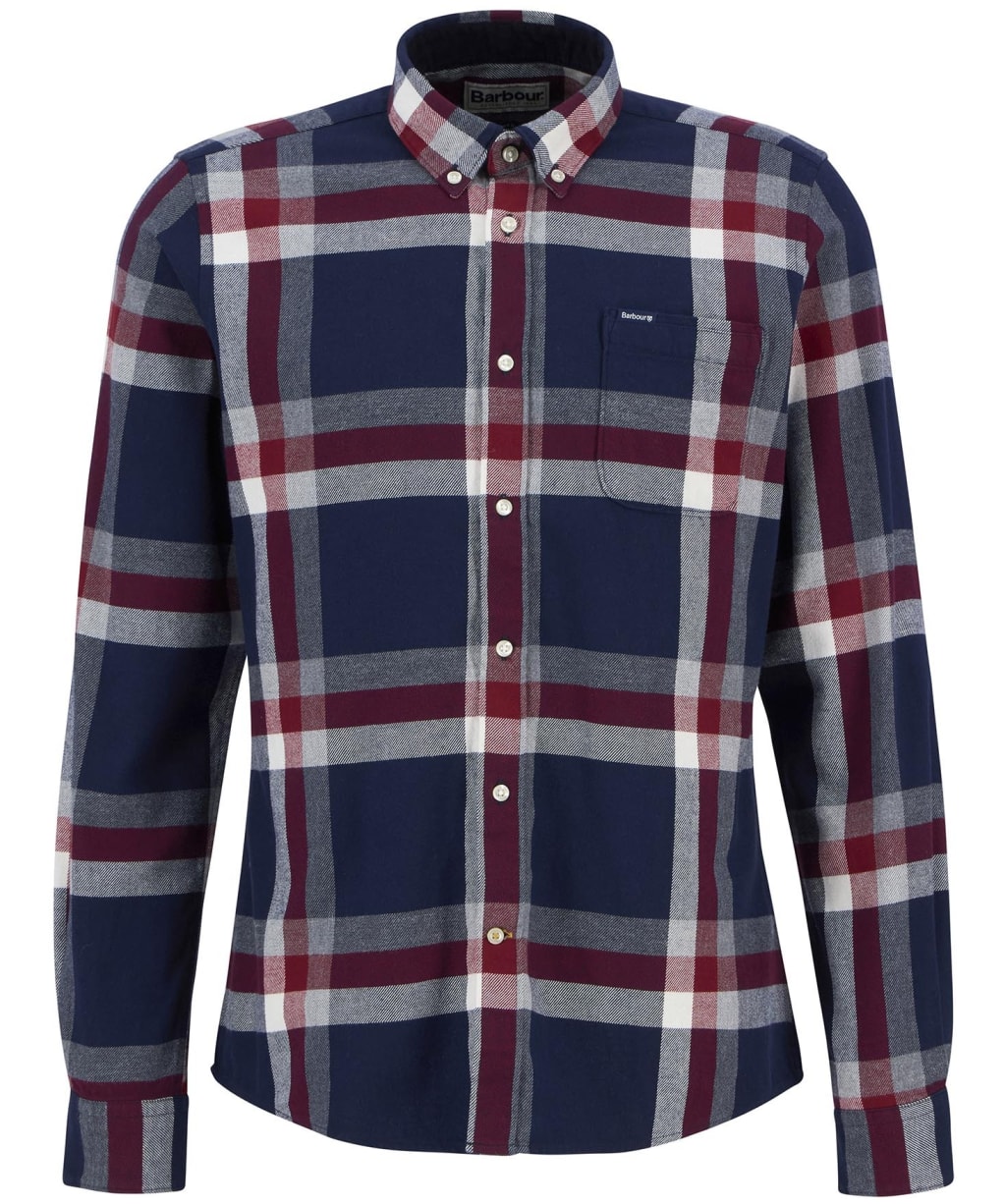 Men's Barbour Folley Tailored Shirt - Navy / Red