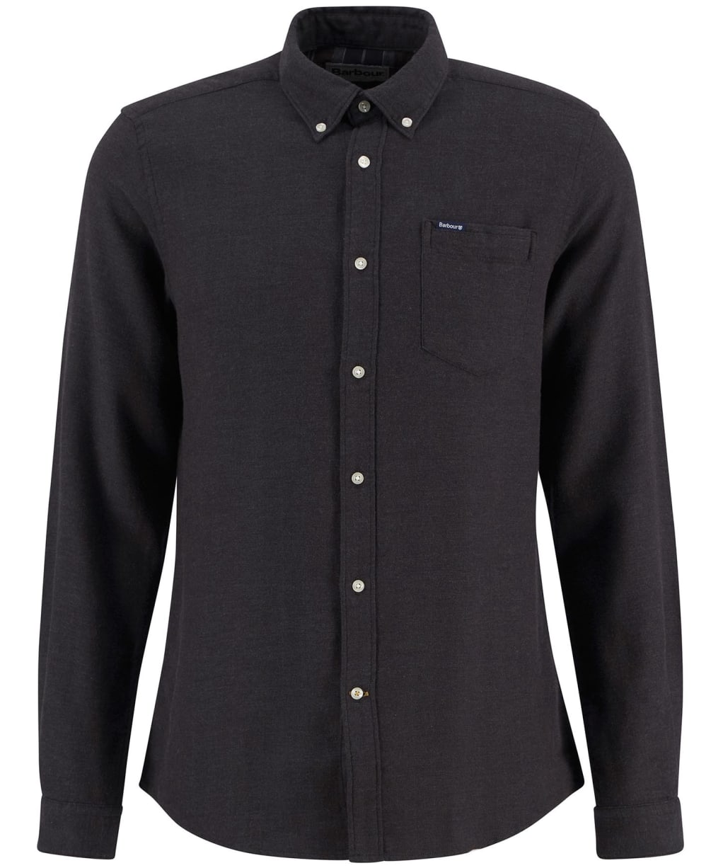 Men's Barbour Buckley Tailored Herringbone Shirt - Dark Oak