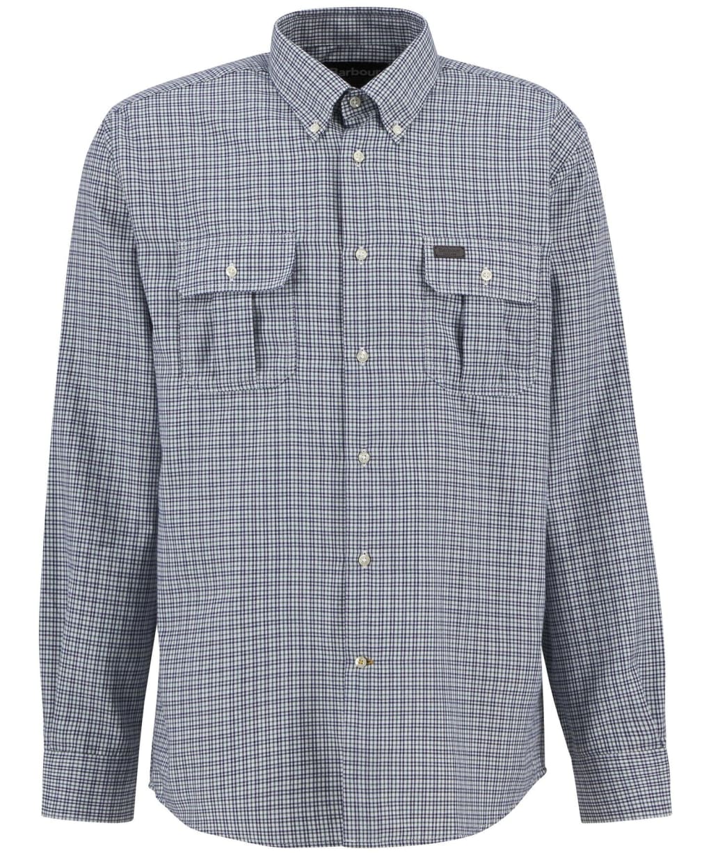 Men's Barbour Fenn Regular Thermo Weave Gingham Shirt - Mallard Green