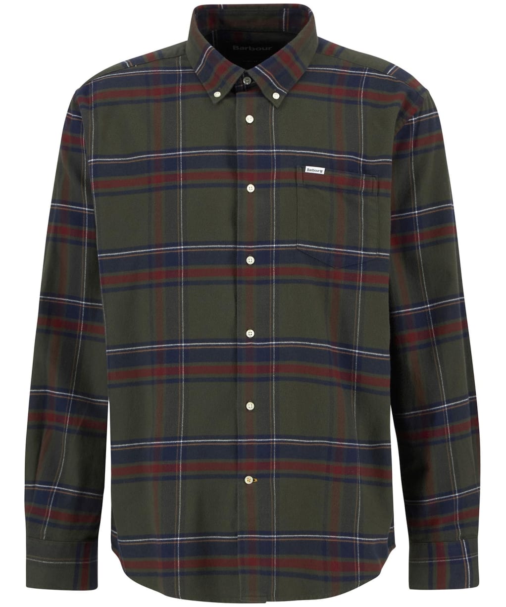 Men's Barbour Dogwood Regular Checked Shirt - Olive