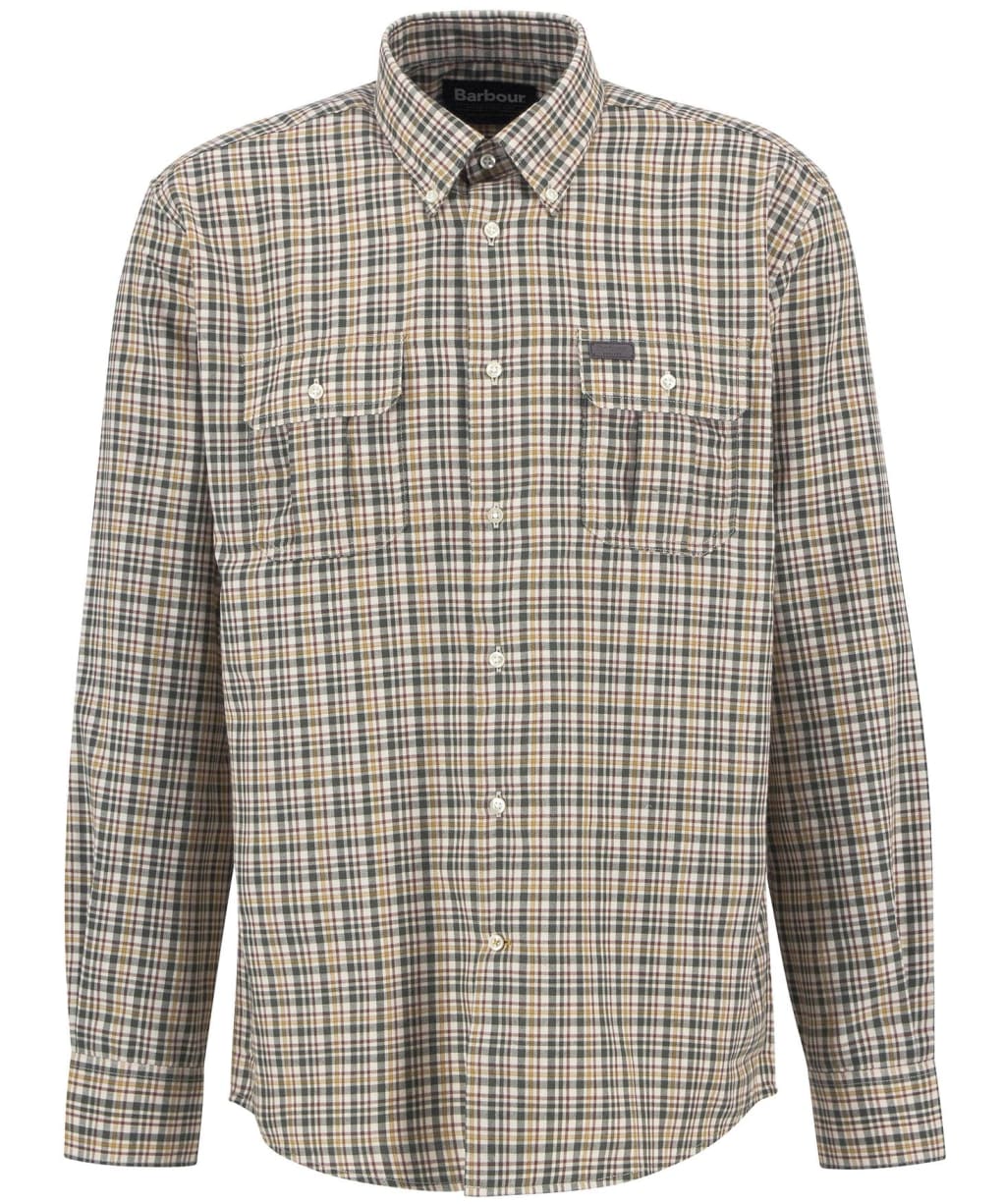 Men's Barbour Panwell Thermo Weave Regular Checked Shirt - Olive
