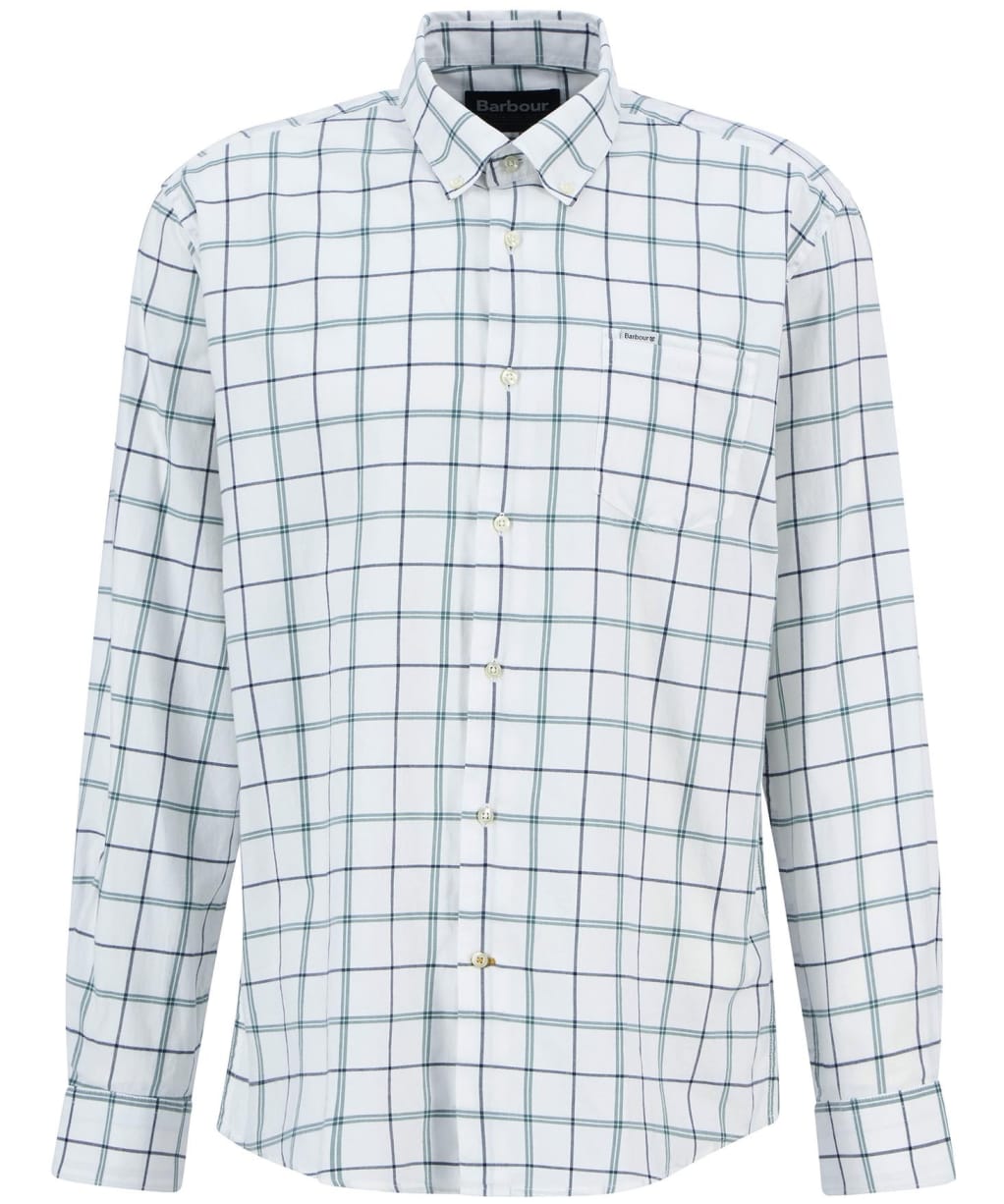 Men's Barbour Deepfell Regular Tattersal Shirt - Mallard Green