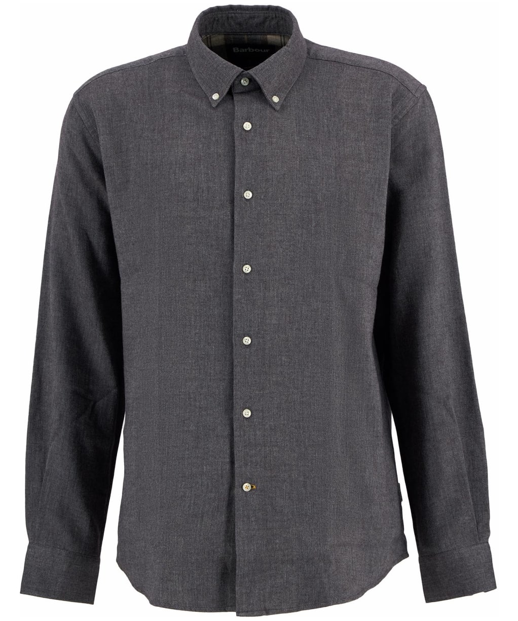 Men's Barbour Tamish Regular Herringbone Shirt - Grey Marl