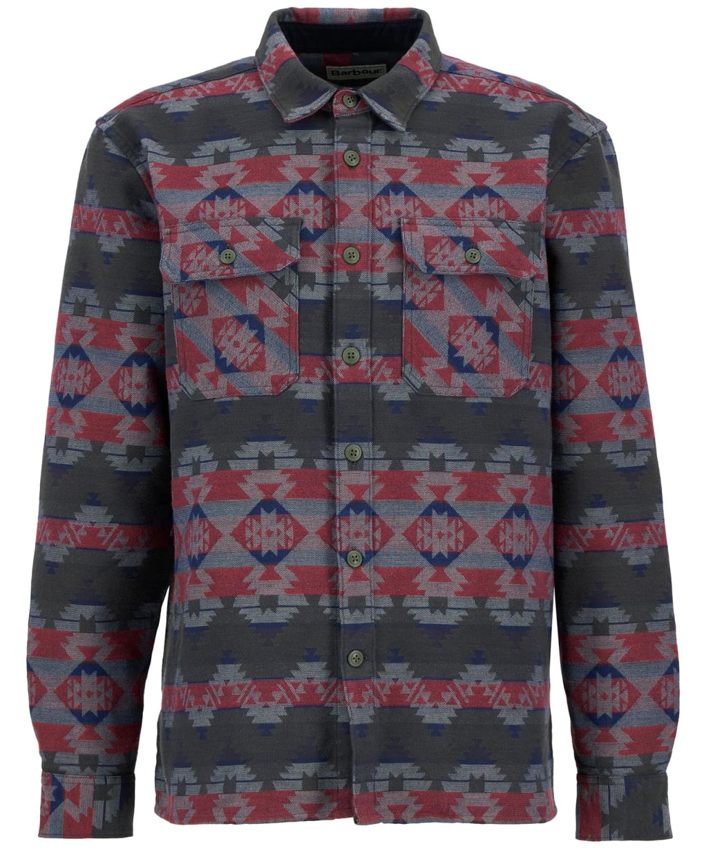 Men's Barbour Greatend Relaxed Jacquard Shirt - Olive