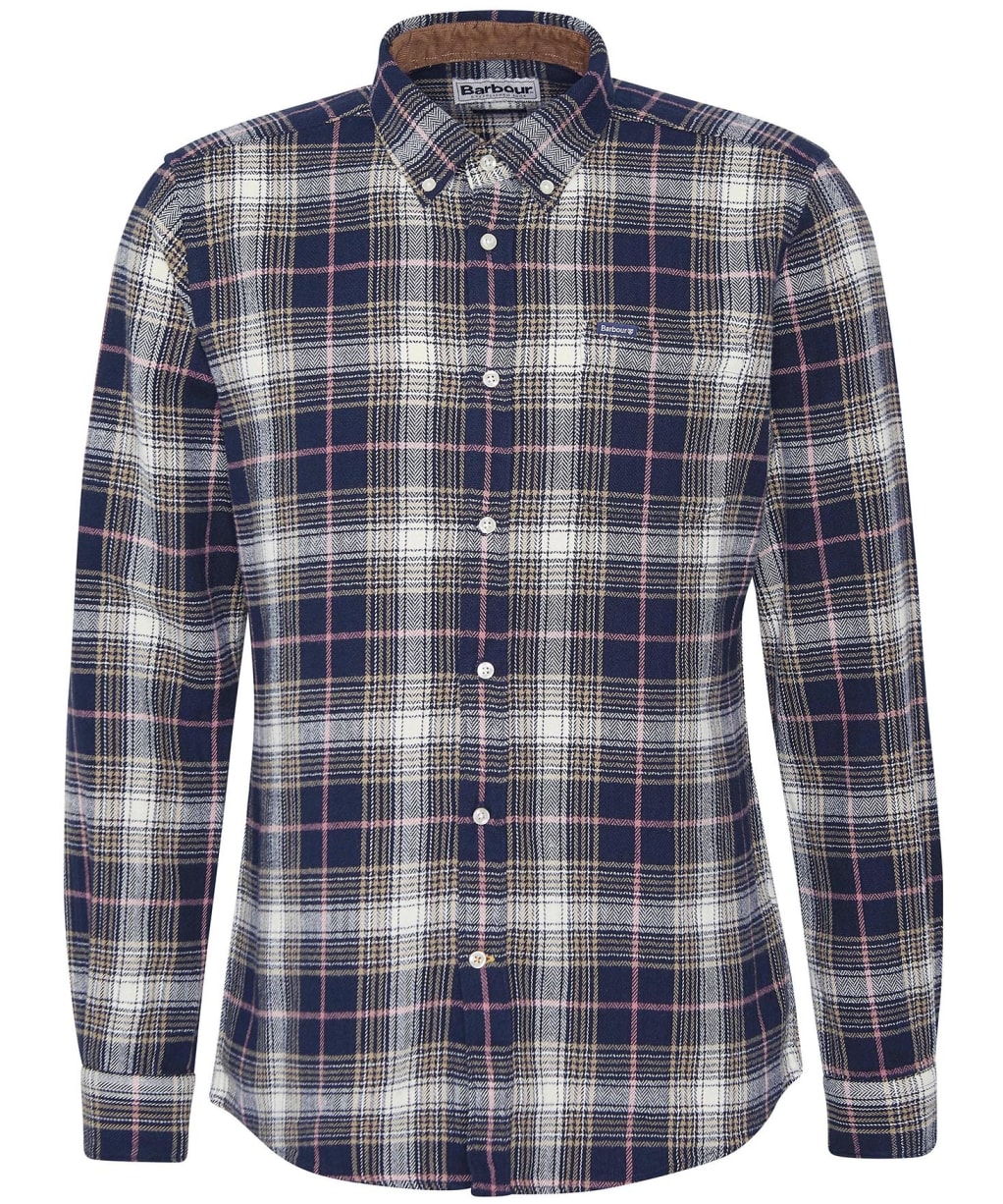Men's Barbour Whernside Tailored Checked Shirt - Navy