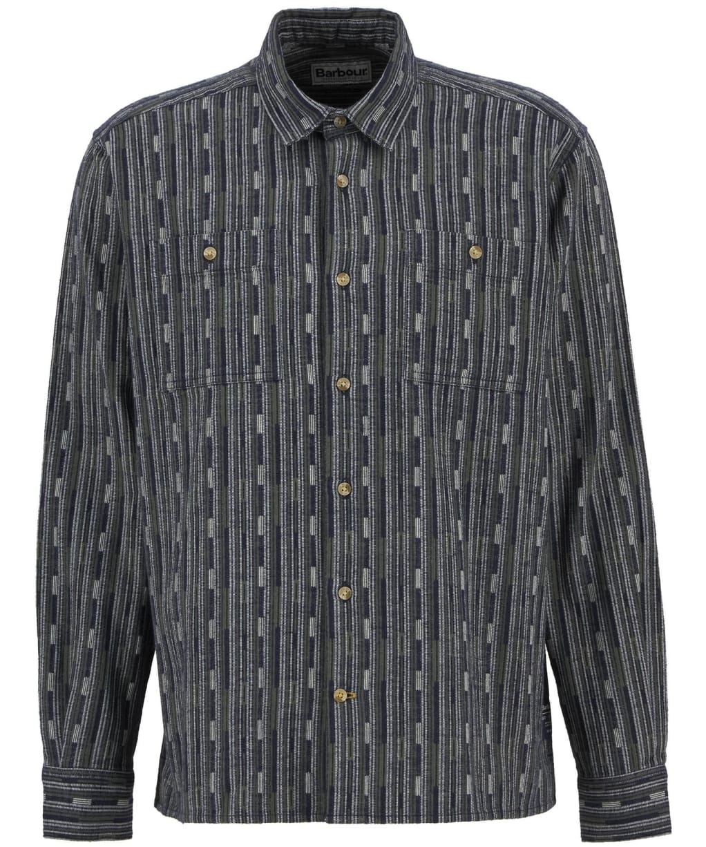 Men's Barbour Alston Relaxed Jacquard Shirt - Navy
