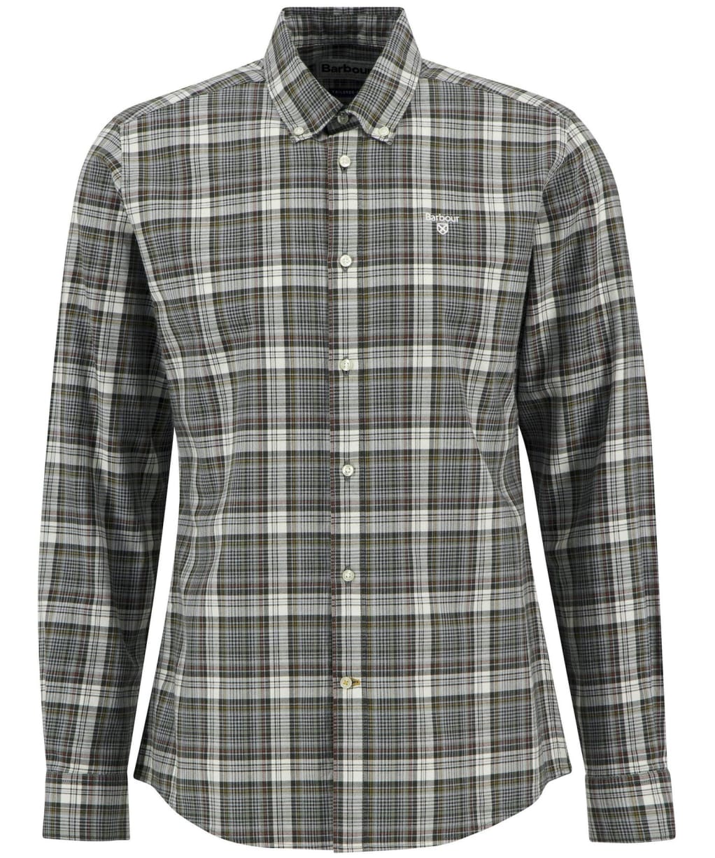 Men's Barbour Mosswood Tailored Checked Shirt - Grey Marl