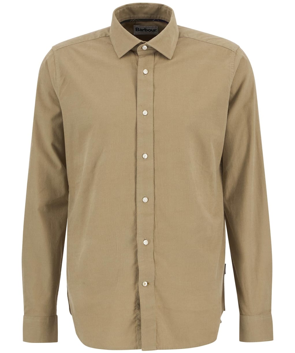 Men's Barbour Runnymede Tailored Micro Cord Shirt - Stone