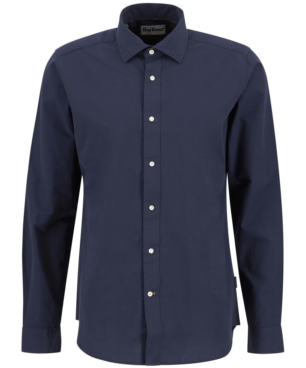 Men's Barbour Throckley Pin Point Oxford Tailored Shirt - Navy