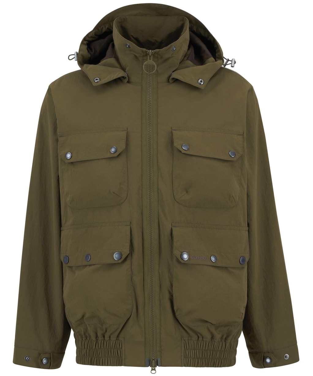 Men's Barbour Re-Engineered Hooded Showerproof Flight Bedale Jacket - Beech